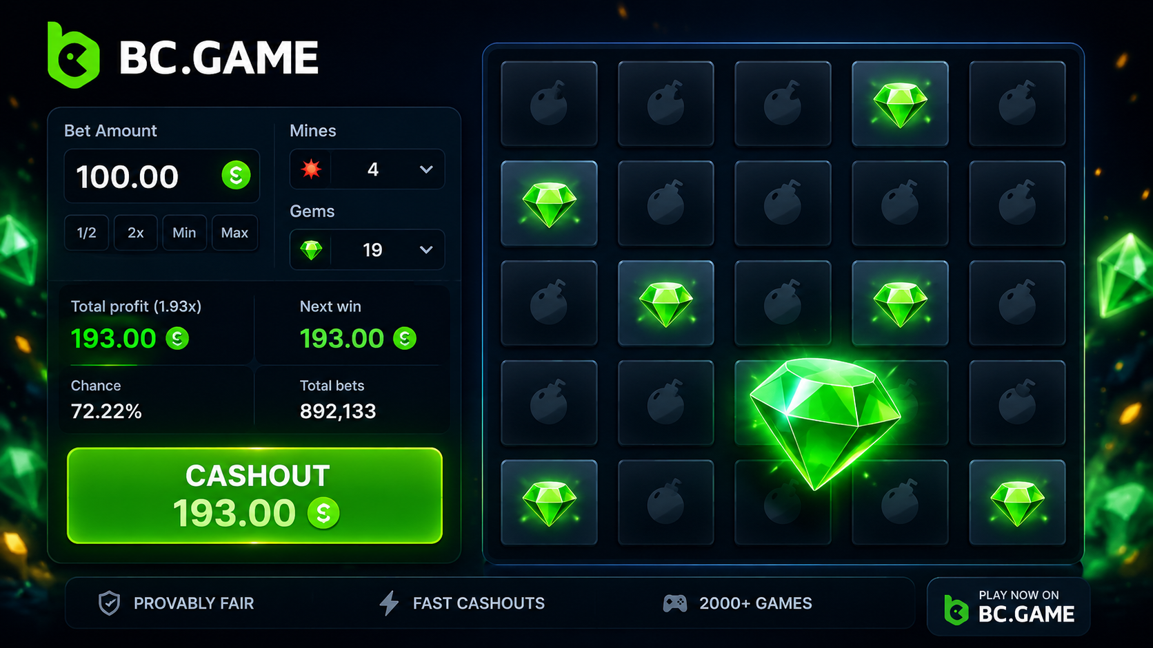 Why Play Mines on BC.Game?