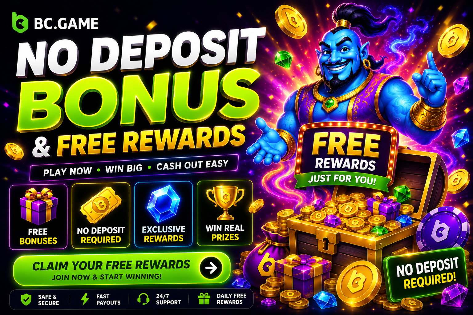 No Deposit Bonus & Free Rewards